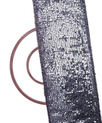 grey sequin net embroidery fabric